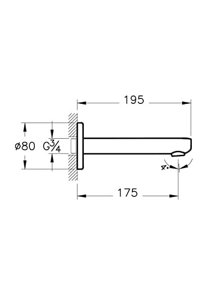Root Round A42470 Çıkış Ucu, Krom
