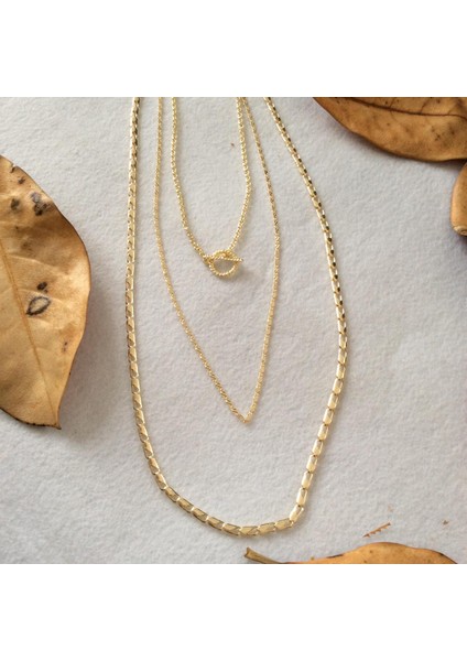 Üç Zincirli Kolye Altın Renk fiyatları