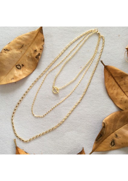 Üç Zincirli Kolye Altın Renk modelleri