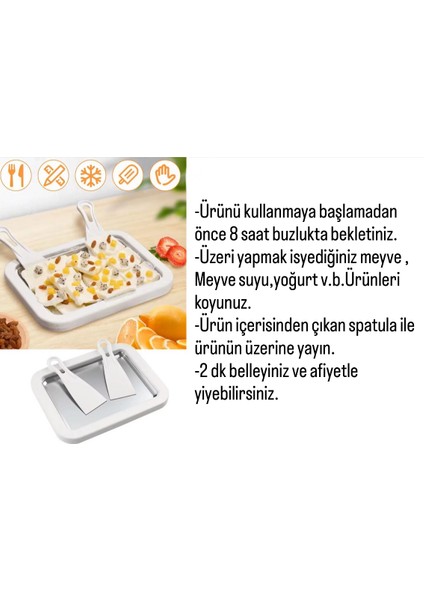 Ev Tipi Spatulalı Kore Tarzı Rulo Dondurma Tavası Yoğurt Dondurma Bowl Tabağı -Spatula fiyatları