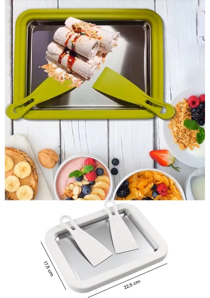 Ev Tipi Spatulalı Kore Tarzı Rulo Dondurma Tavası Yoğurt Dondurma Bowl Tabağı -Spatula fırsatları