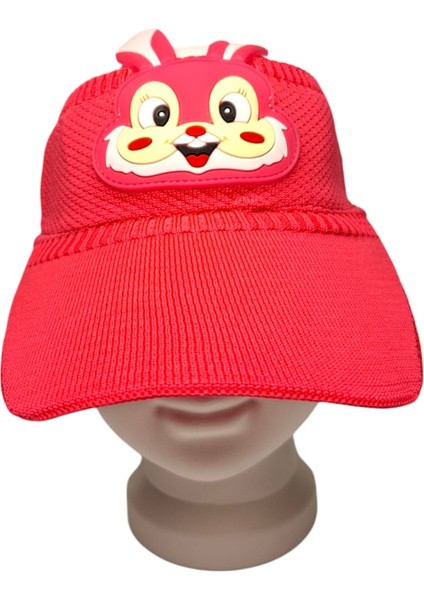 2-8 Yaş Kız Çocuk Koyu Pembe Rabbit Figürlü Yazlık Vizör Şapka fiyatları