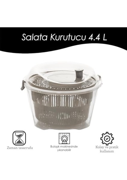 G-25 Gondol Vega Pratik Salata Kurutucu - Meyve Sebze Yeşillik Yıkama Kurutma Kabı Cappuccino