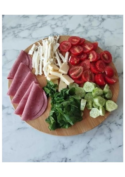 Bambu 360 Derece Dönen Lüx Servis Sunum Tabağı, 30 Cm, Pizza ve Peynir Sunum Tahtası modelleri