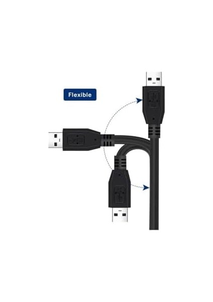 4531 USB Dişi Erkek Uzatma Kablosu 3 Metre, Siyah