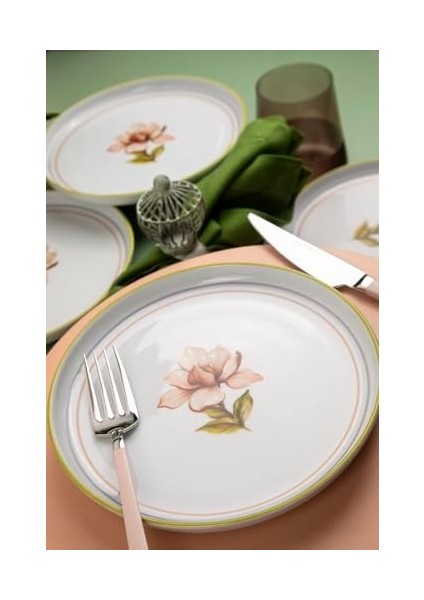 Porselen Moderna 6 Kişilik 19 cm Pasta Takımı Manolya
