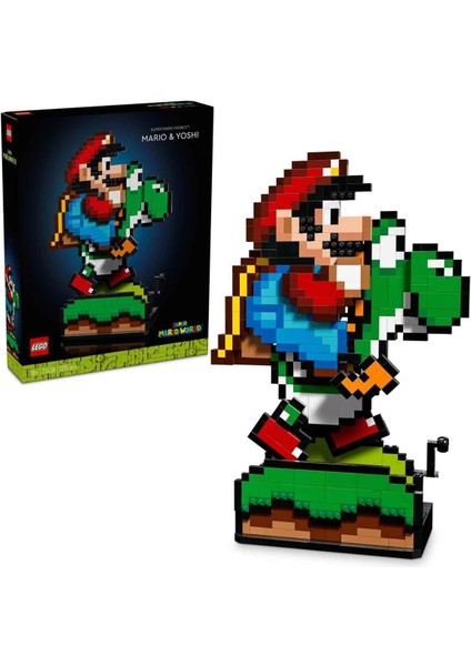 Super Mario Super Mario World: Mario ve Yoshi 71438 - Yetişkinler Için Sergilenebilir Koleksiyonluk Yapım Seti (1215 Parça)