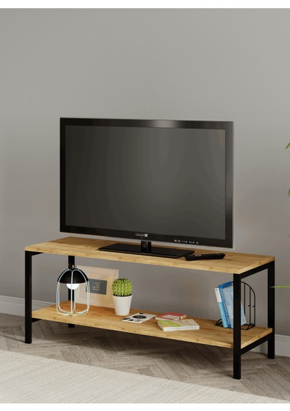 Oziba Tv Ünitesi, Metal Ayaklı Televizyon Sehpası 120 cm
