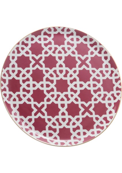 Morocco Desen5 Fuşya Düz Tabak 28CM
