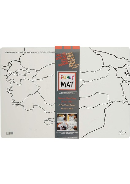 Çocuk Funny Mat Türkiye Bölgeler Dilsiz Haritası