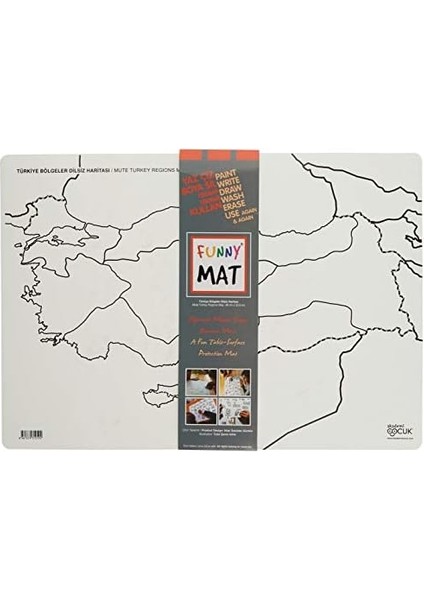 Çocuk Funny Mat Türkiye Bölgeler Dilsiz Haritası