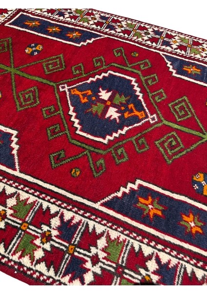 El Dokuma Izmir Bergama Halısı 128X170 Kırmızı Kök Boya Yün Halı Kırmızı fiyatları