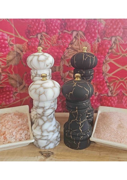 Tuz&baharat Öğütücü Mermer Desen Full Set