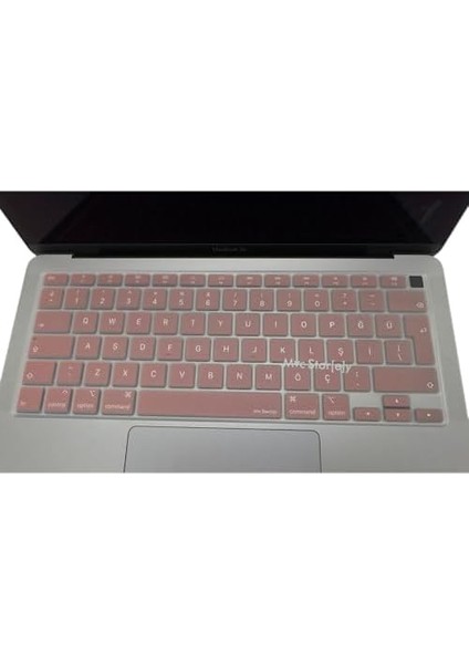 Macbook Air M1 13INÇ Klavye Koruyucu Türkçe Q A2179 A2337 ile Uyumlu Pembe Altın modelleri