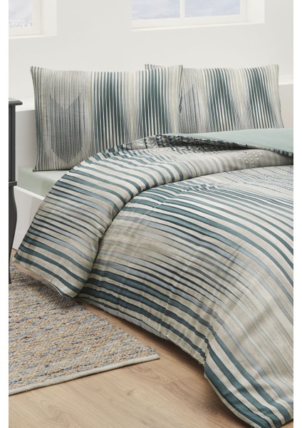 Modern Ikat Çift Kişilik Soft Life Saten Nevresim Takımı