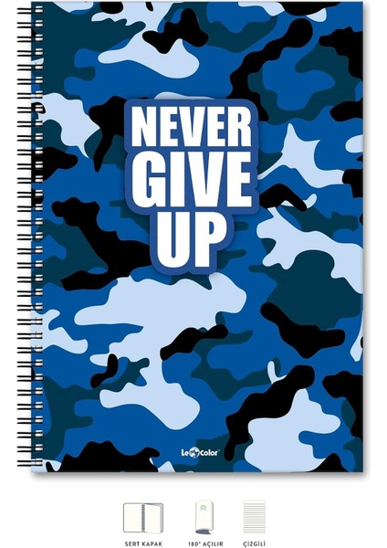 Color A4 Defter Çizgili 200 Syf Never Energy