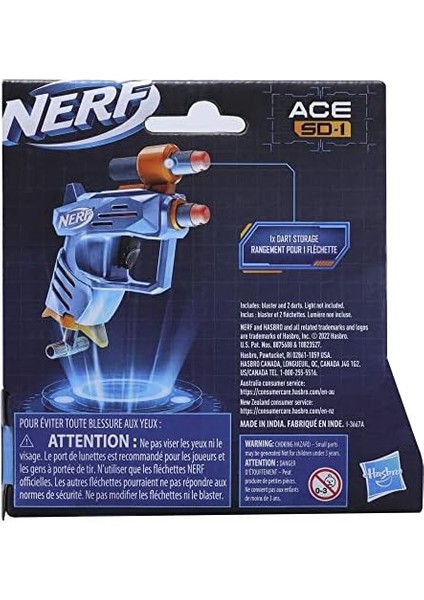 Elite 2.0 Ace Sd-1 Blaster, 2 Resmi Elite Dart, Teknede 1 Dart Depolama, Gizli Boyutlu, Aşağı Çekmeli Astar Kolu, Kullanımı Kolay