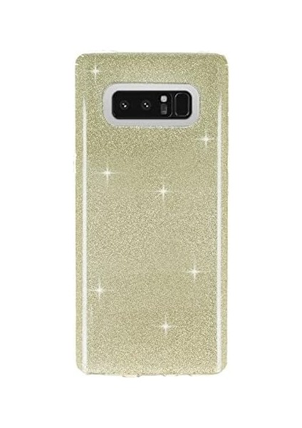 Silvery Samsung Galaxy Note 8 Simli Gold Silikon Kılıf