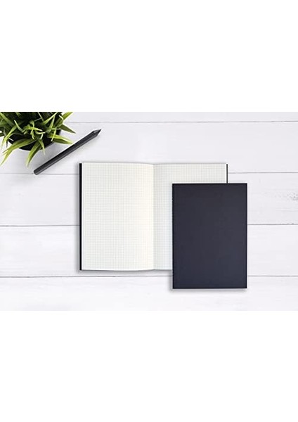 Tanıtım 4 Adet Kareli Terzi Dikişli Defter, A5 Boyutunda, Ofis Için Ideal, Planlayıcı (Siyah Kapak Tasarımı)