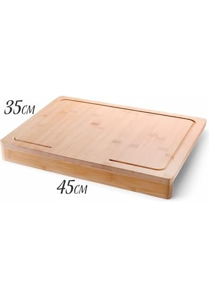 Tezgah Üstü Bambu Kesme Tahtası, Kaymaz Ekmek Tahtası, Kenarlı Kesme Tepsisi Büyük Boy (45CM*35CM) - Tezgah Üstü Bambu Kesim Panosu Antibakteriyel ve Hijyenik, Dayanıklı ve Sağlam. modelleri