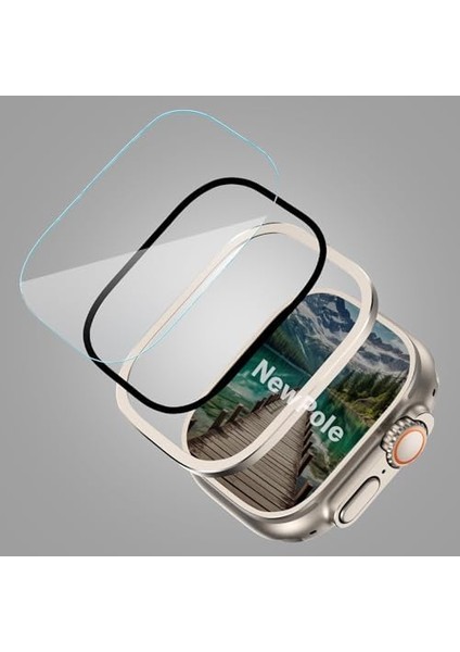 Ultra/ultra 2 49MM Aüminyum Çerçeve] Newpole Watch Ekran Koruyucu Watch Ultra 49MM Ekran Koruyucu Kırılmaz Cam Tam Kaplayan Apple Watch Ultra/ultra 2 ile Uyumludur (Mor) modelleri