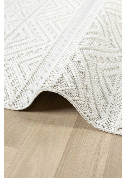 Krem Yumuşak Dokuma Halı Kilim Salon Mutfak Koridor Yolluk Dokuma Makine Halısı 0018