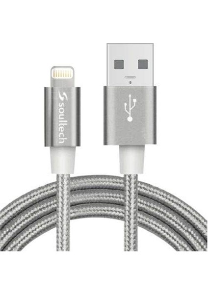DK035GR DK035GR 2A Iphone 5/6/7/8/x Metal Rope Platinum Data Kablo Kablo