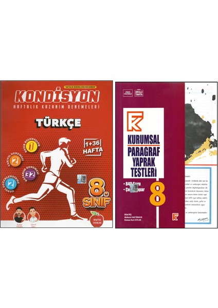 8.sınıf Kondisyon Türkçe + Kurmay 8.sınıf Kurumsal Paragraf Kitabı (2 Kitap)