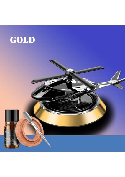 Helikopter Araba Kokusu Gold | Güneş Enerjili Oto Koku | Sıradışı Araç Aksesuarı Hediye