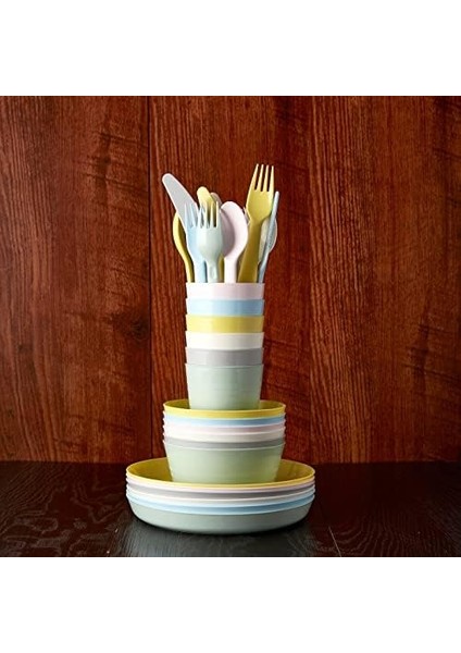 204.613.78 Kalas 6&apos;lı Paket Plastik Kase Tabağı Çok Renkli Pastel modelleri
