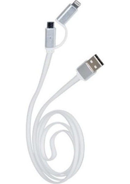DK008B Beyaz Multi Lightning-Micro Kablo