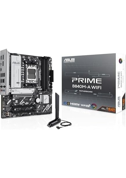 Prime B840M-A Wifi Amd B840 Am5 Ddr5 7600 2xdp HDMI 3x M2 Usb3.2 Wifi 6e + Bt Aura Rgb 2.5gbit Lan Matx Asus 5x Protection Iii, Bios Flashback Butonu fiyatları