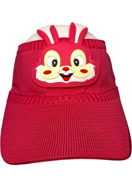 2-8 Yaş Kız Çocuk Kırmızı Renk Rabbit Figürlü Yazlık Vizör Şapka fırsatları