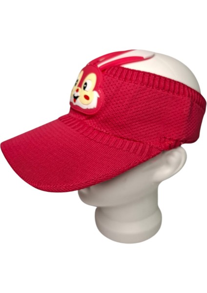 2-8 Yaş Kız Çocuk Kırmızı Renk Rabbit Figürlü Yazlık Vizör Şapka indirimleri