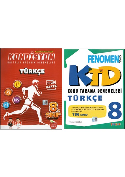 8.sınıf Kondisyon Türkçe +Fenomen 8.sınıf Türkçe Konu Tarama Denemesi (2 Kitap)
