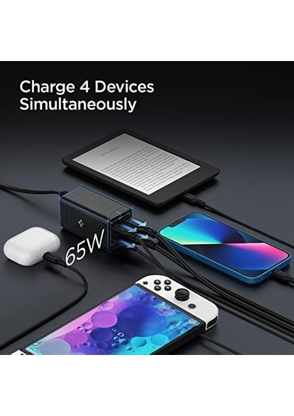 65W Usb-C 4 Port Adaptör Şarj Isısını Düşürür Gan Hızlı Şarj Aleti Masaüstü Şarj Istasyonu (1.5 Metre Ac Kablo) Macbook Type-C PD2101 - ACH03787 fiyatları