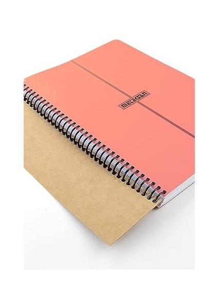 Infinity Pastel Serisi, A4, 4 Konulu (3 Kareli, 1 Çizgili) 120 Yaprak Pp Kapaklı Spiralli Defter, Pembe