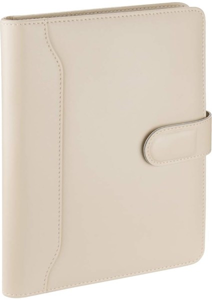 5257 Ajanda Tarihsiz Kareli 17X24 Cm. Ajanda/defter Hesap Makineli Suni Deri Organizer, Bej