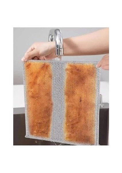 Telli Bulaşık Bezi Ovma Teli ve Çok Amaçlı Multi Ince Temizlik Fırçası 4 Adet modelleri