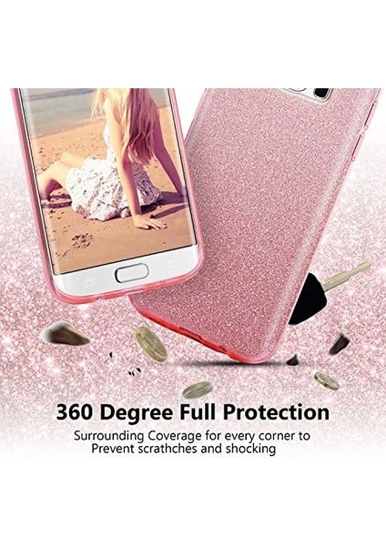 Silvery Samsung Galaxy Note 8 Simli Gold Silikon Kılıf