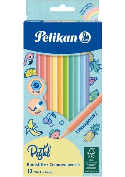 Pastel Renkler 12LI Kuru Boya