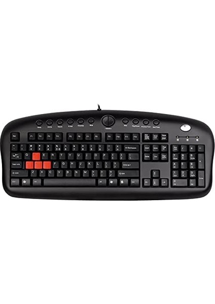 A4 Tech KB-28G Q Türkçe Multimedya Gaming (Oyuncu) Klavye, Oyunculara Özek Kaucuk Değiştirilebilir (A,s,w,d ) Tuşlar Siyah