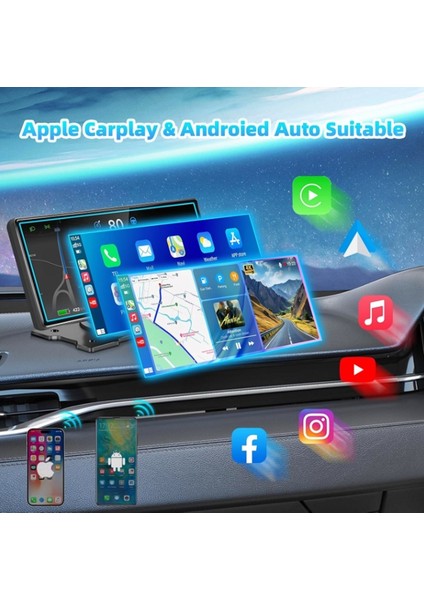 Android Auto Monitör 1080P Tüm Araçlara Uyumlu 10.26 Inç Ekran Yansıtma | Ses Kontrol Ön-Arka Kamera indirimleri