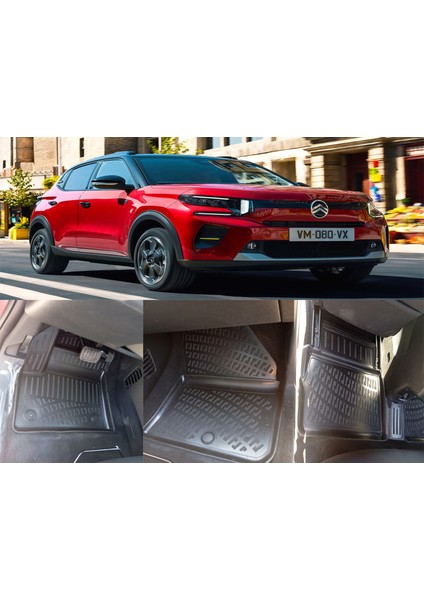 Citroen C3 Ev (Elektrikli) 2024 ve Sonrası 3D Havuzlu Paspas Siyah