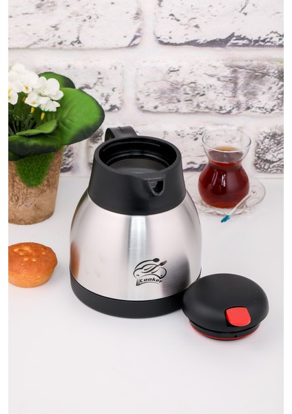 Cooker 1 Litre Paslanmaz Çelik Termos - 12 Saat Sıcak 24 Saat Soğuk Tutma - Çift Katmanlı-Sızdırmaz modelleri