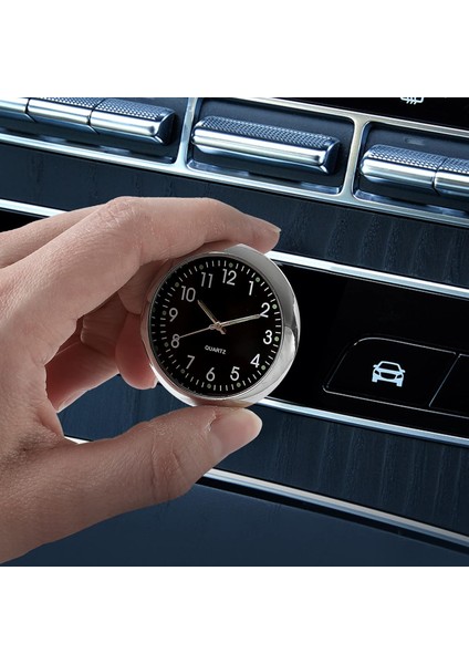 Ev Araç Araba Tekne Bisiklet Için Mini Quartz Saat Mini Kuvars Modern Yapışkanlı Klima Aparatı -Siyah