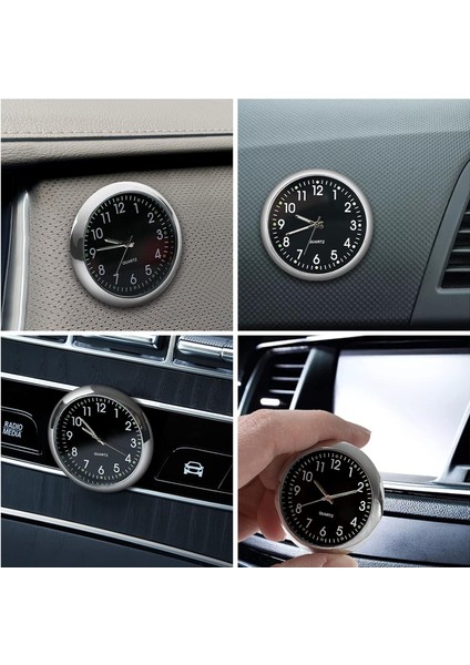 Ev Araç Araba Tekne Bisiklet Için Mini Quartz Saat Mini Kuvars Modern Yapışkanlı Klima Aparatı -Siyah