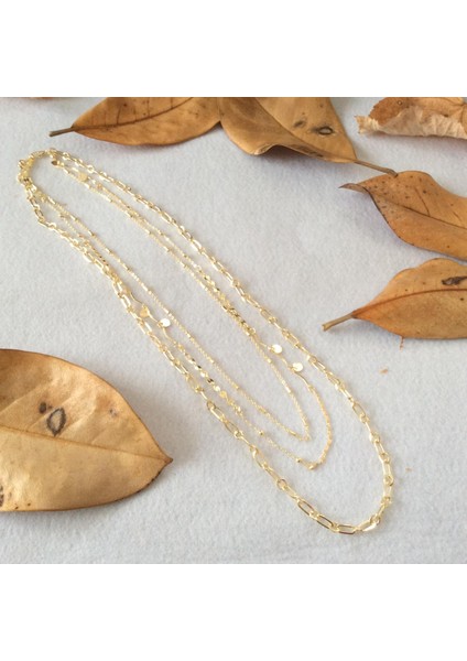 Üç Zincirli Tarz Kolye Altın Renk fiyatları