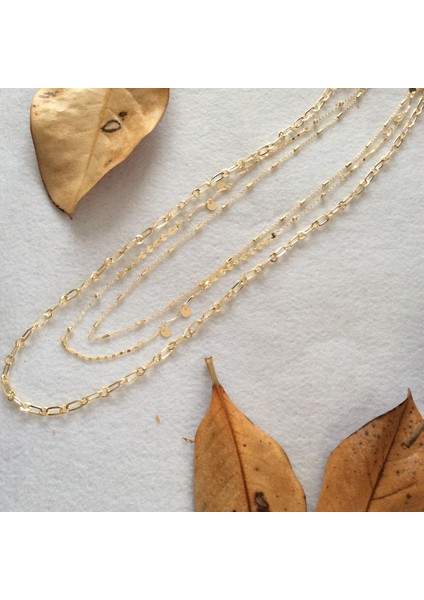 Üç Zincirli Tarz Kolye Altın Renk fırsatları