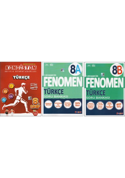 8.sınıf Kondisyon + Fenomen 8 Sınıf 8A-8B Türkçe (3 Kitap)